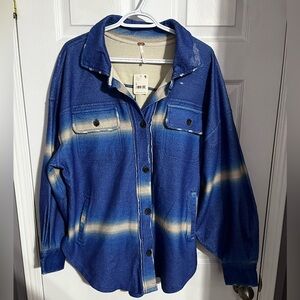 Free People | Ruby Shacket Oversized *Deep Sea Combo